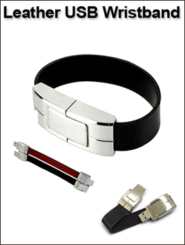 Georgia Faux Leather USB Wristband